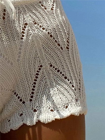 Crochet Booty Cover-up Swim Shorts