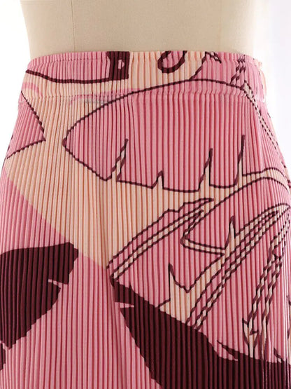 Pink Palm Maxi Skirt