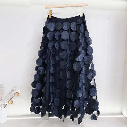 Polka Dot Tulle Mesh Maxi Skirt