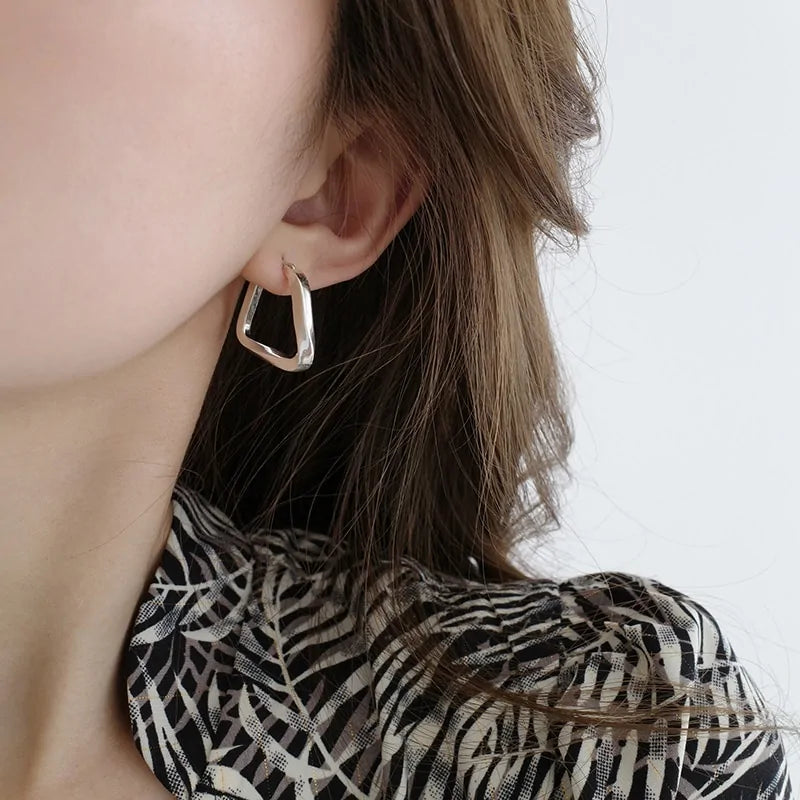 Geometric Gold Triangle Earrings