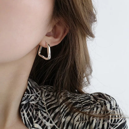 Geometric Gold Triangle Earrings