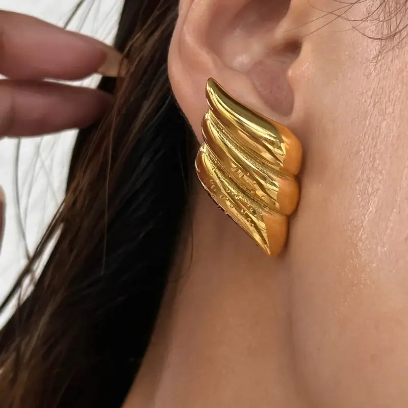 Exotic Gold Stud Earrings