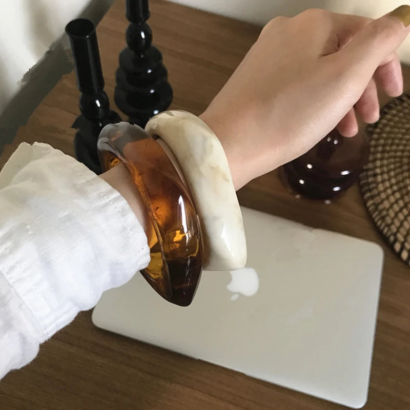 Big Irregular Resin Bangle