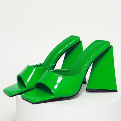 Slides Mules Thick Block Heels