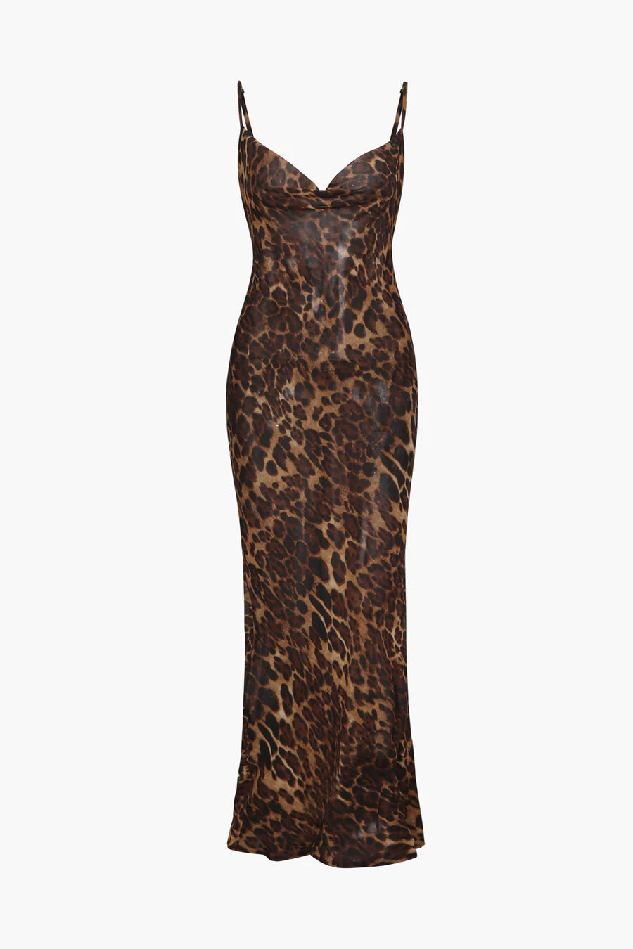 Be fierce and fabulous in this trendy leopard print maxi dress. Need a dress to go out for brunch with friends or hitting the town for a night out this summer ? the Edna Leopard Maxi Mesh Dress is sure to turn heads and make a statement. 💃 The mesh fabric gives the dress a sexy look and the long length gives the classy feel.