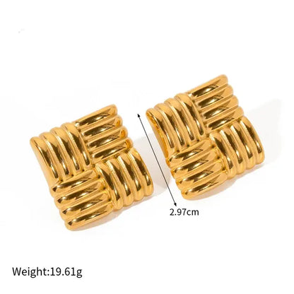 Exotic Gold Stud Earrings