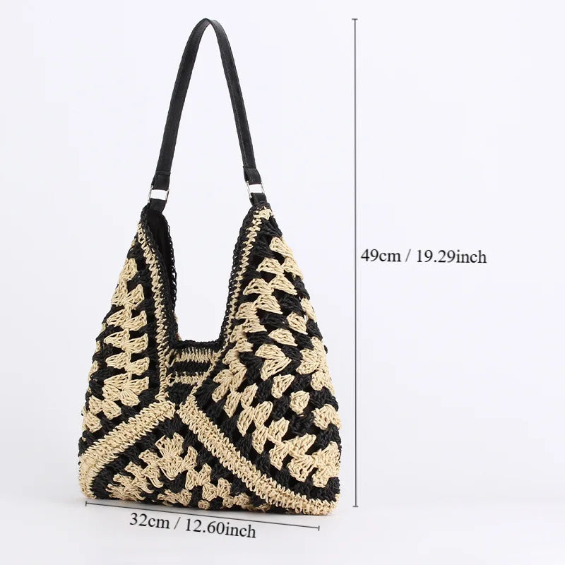 Straw Tote Shoulder Bag