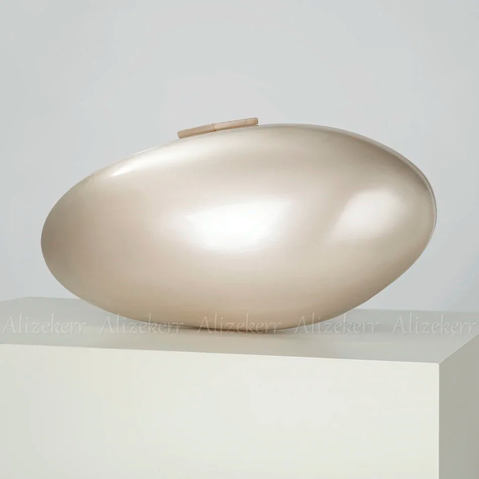 Oval Acrylic Evening Clutch Bag