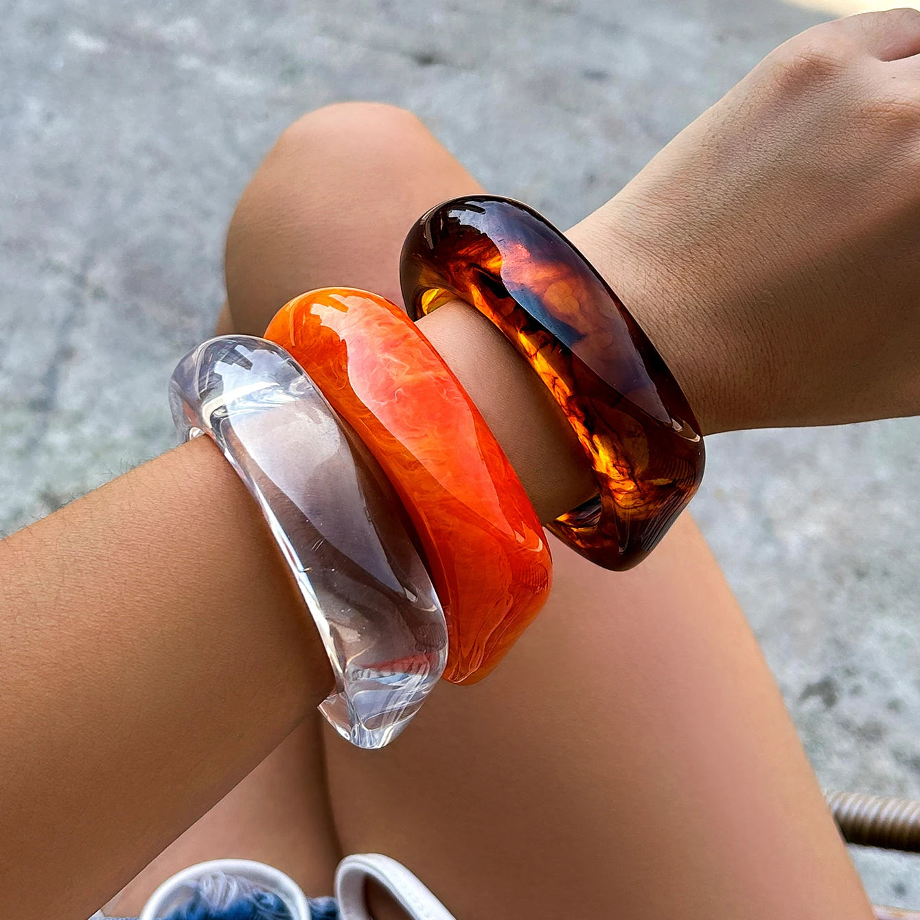 Lucite Chunky Vintage Resin Bangles