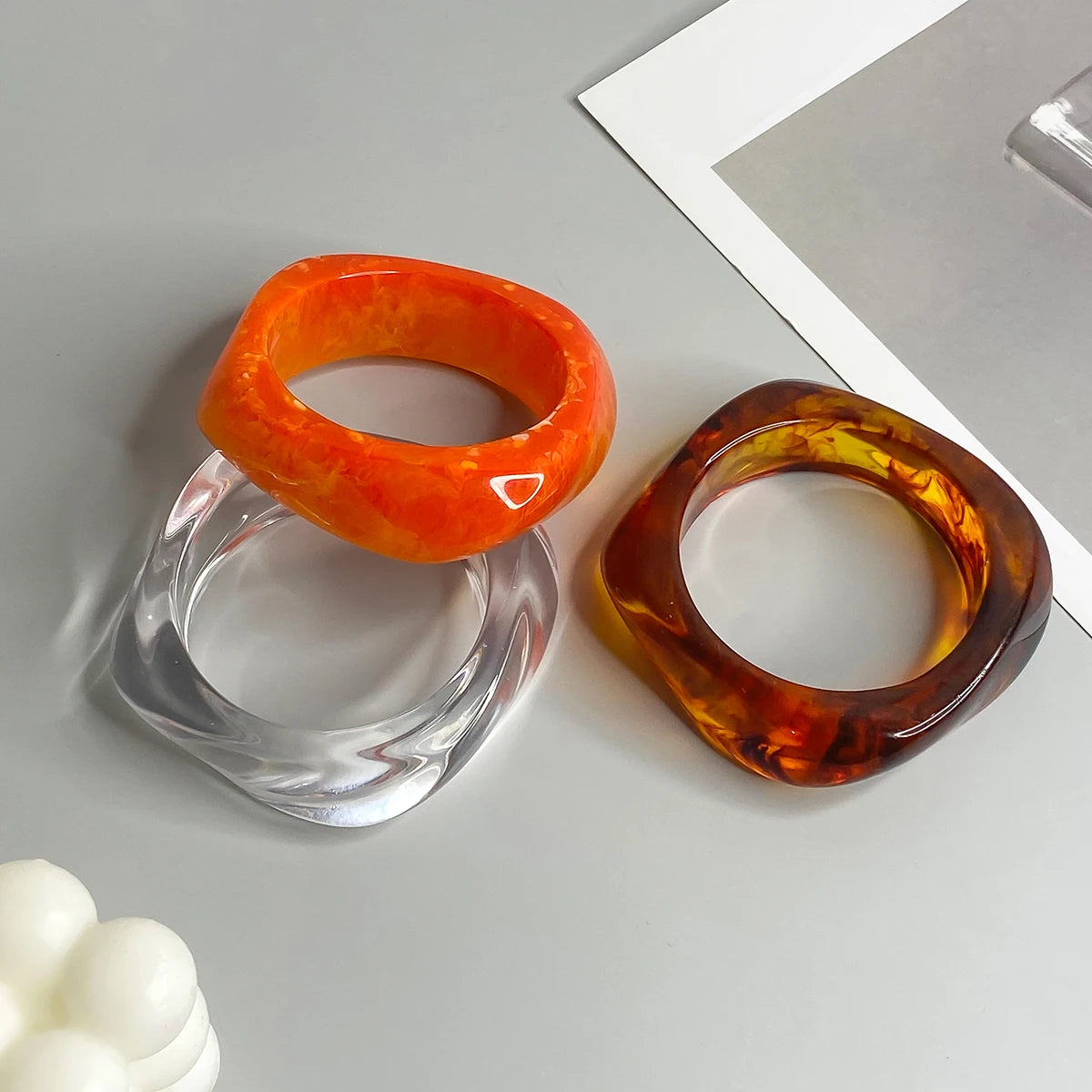 Lucite Chunky Vintage Resin Bangles