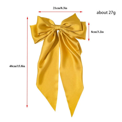 Big Satin Ribbon Hair Bow Clip