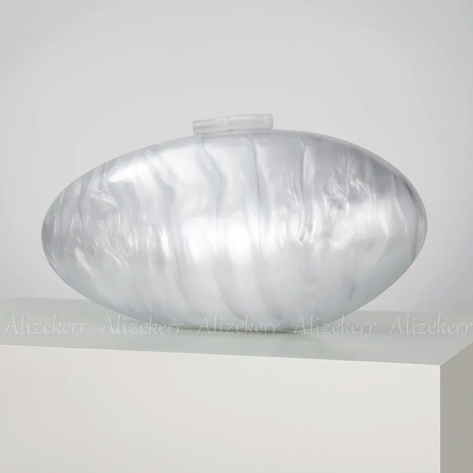 Oval Acrylic Evening Clutch Bag