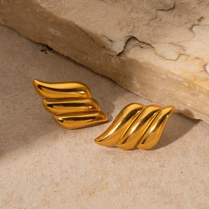 Exotic Gold Stud Earrings