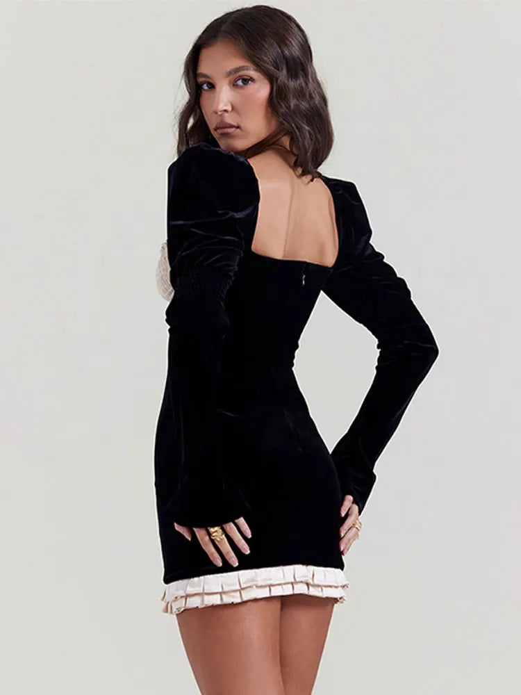 Elegant Long Sleeve Mini Dress