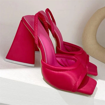 Slides Mules Thick Block Heels