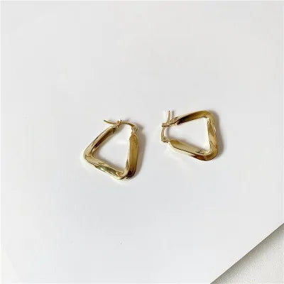 Geometric Gold Triangle Earrings