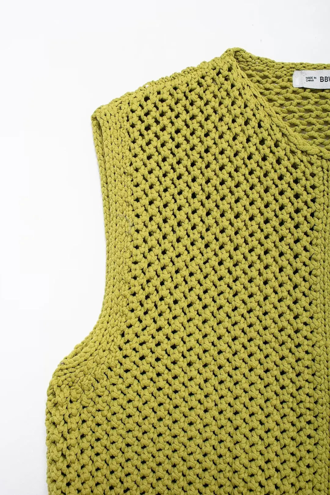 Trendy Fall Green Knitted Sleeveless Cardigan with Pockets