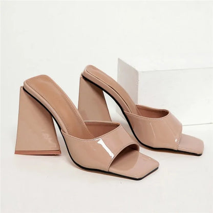 Slides Mules Thick Block Heels