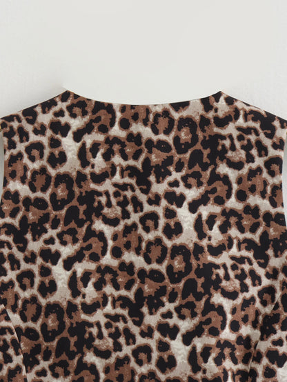 Leopard Print V-Neck Vest