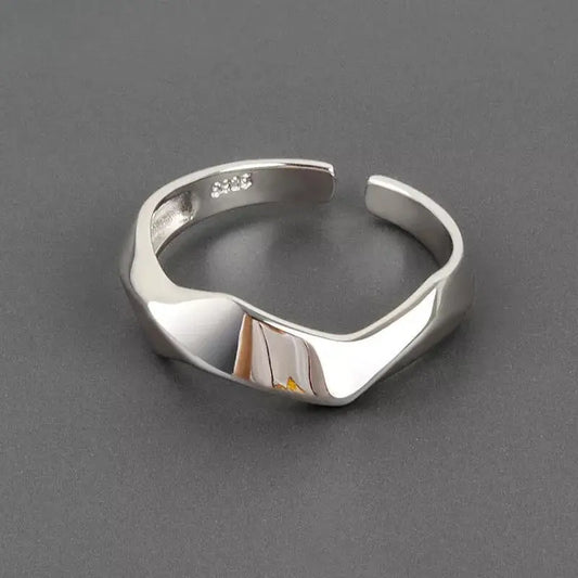 Sliver Geometric adjustable Fashion Ring 