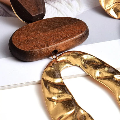 Big Drop Wooden Earrings