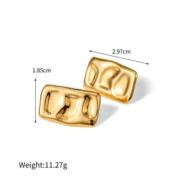 Exotic Gold Stud Earrings