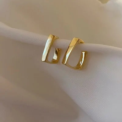 Geometric Gold Triangle Earrings