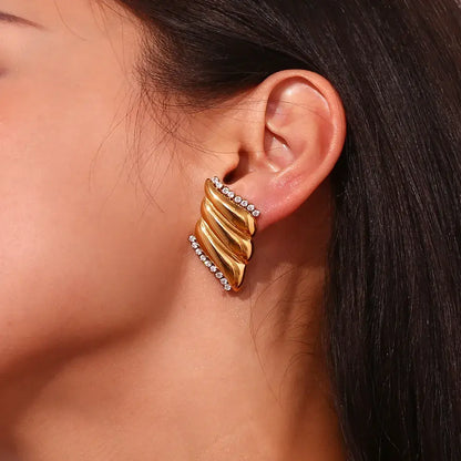 Exotic Gold Stud Earrings