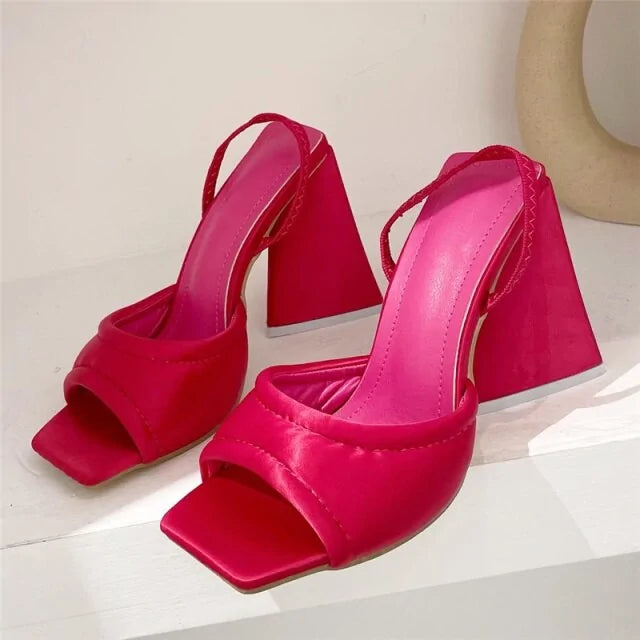 Slides Mules Thick Block Heels