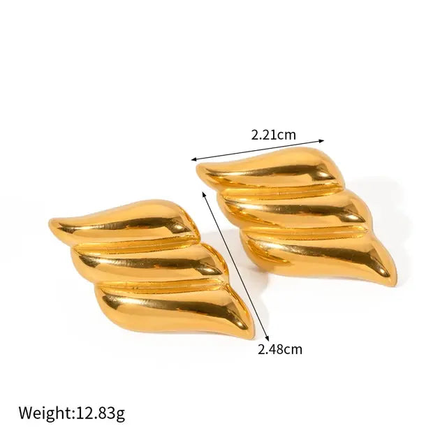 Exotic Gold Stud Earrings